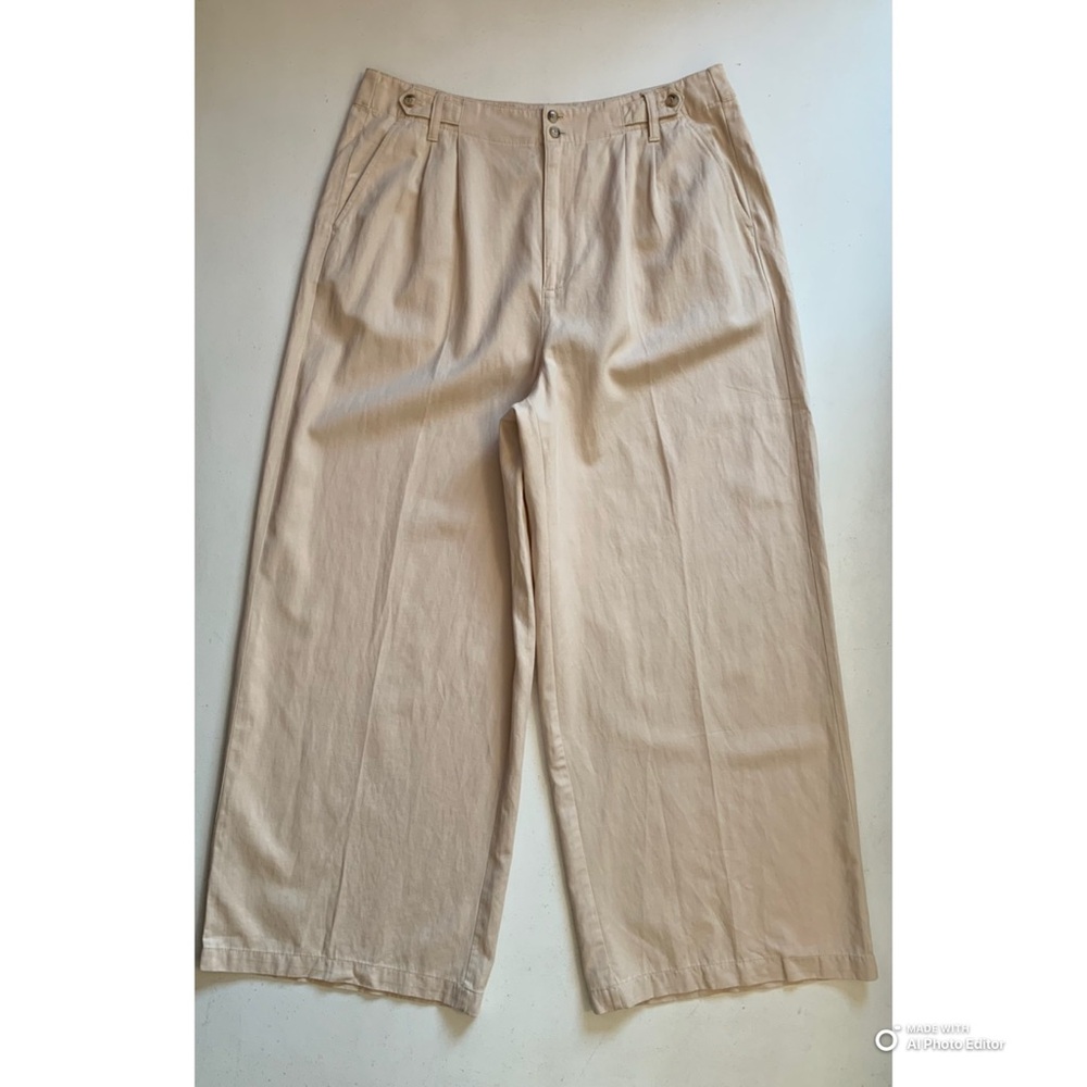 Madewell The Harlow Wide Leg Pant in Harvest Moon Size 16 NWT Beige Off White - Picture 3 of 17